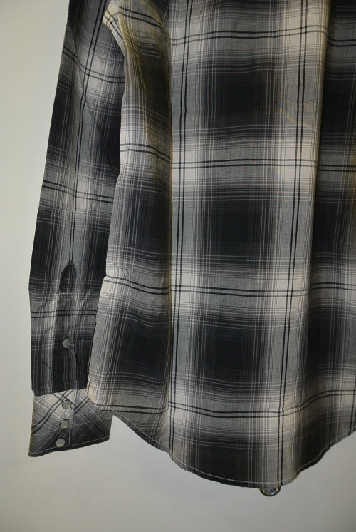 2017 S/S NUMBER (N)INE WESTERN SHIRTS_OMBRE CHECK BLACK