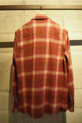 2017 S/S M original smoky ombre check western shirts BURGUNDY