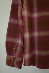 2017 S/S M original smoky ombre check western shirts BURGUNDY