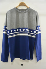 2016 S/S MARBLES Cotton Intarsia Knit Border NAVY