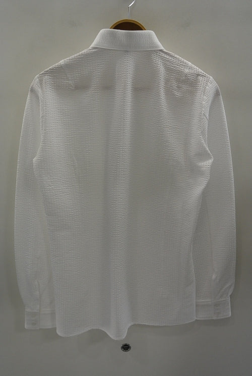 2017 S/S GalaabenDコットンハイゲージサッカーストライプshirt OFF WHITE