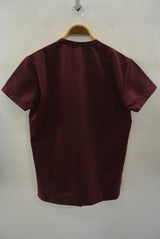 2017 S/S GalaabenDコットンハイゲージサッカーストライプcrew neck BORDEAUX×BLUE