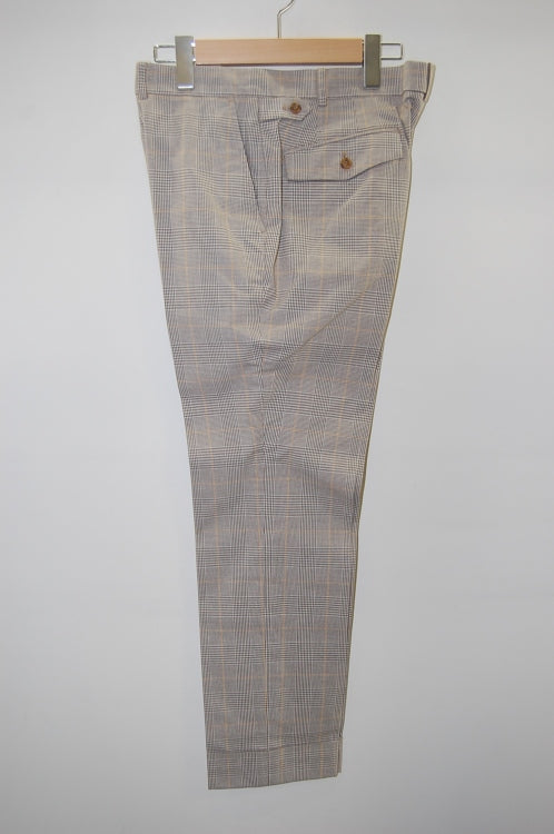 2014 S/S GalaabenD グレンチェックストレッチ tapered trousers OLIVE×YELLOW