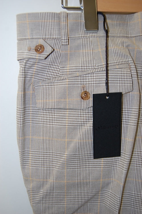 2014 S/S GalaabenD グレンチェックストレッチ tapered trousers OLIVE×YELLOW