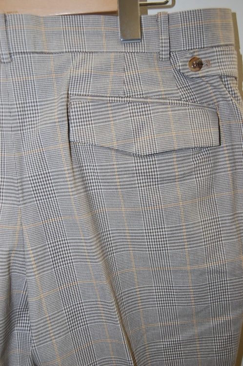 2014 S/S GalaabenD グレンチェックストレッチ tapered trousers OLIVE×YELLOW