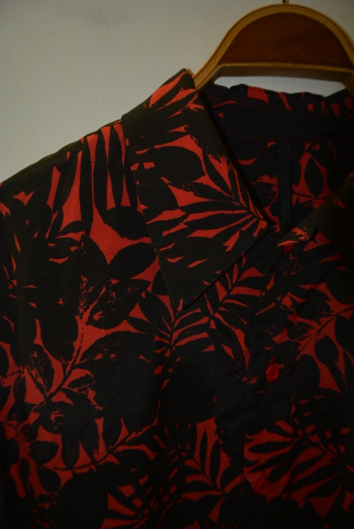 2018 S/S GalaabenD RyエットワイルドリーフPT open color shirts  side-line RED×BLACK