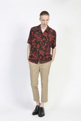 2018 S/S GalaabenD RyエットワイルドリーフPT open color shirts  side-line RED×BLACK