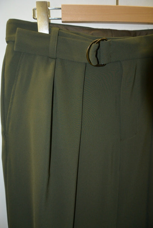 2018 S/S GalaabenD ジョーゼットストレッチwide pants KHAKI
