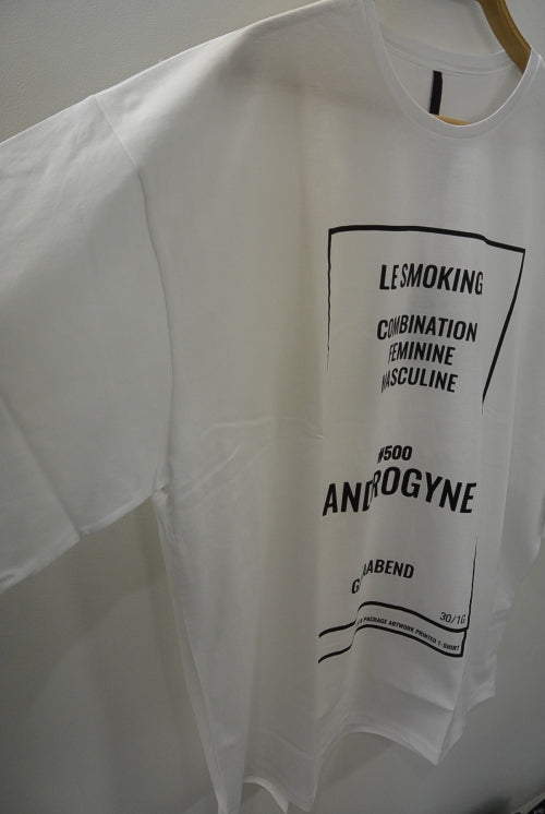 2018 S/S GalaabenD 30/1シルケット天竺 over size print tee WHITE