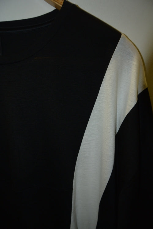 2018 S/S GalaabenD Ly/C36G天竺シルケットバイオover size stripe tee BLACK×O.WHITE