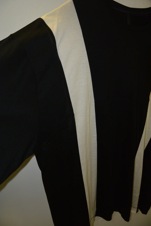 2018 S/S GalaabenD Ly/C36G天竺シルケットバイオover size stripe tee BLACK×O.WHITE