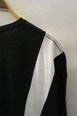 2018 S/S GalaabenD Ly/C36G天竺シルケットバイオover size stripe tee BLACK×O.WHITE