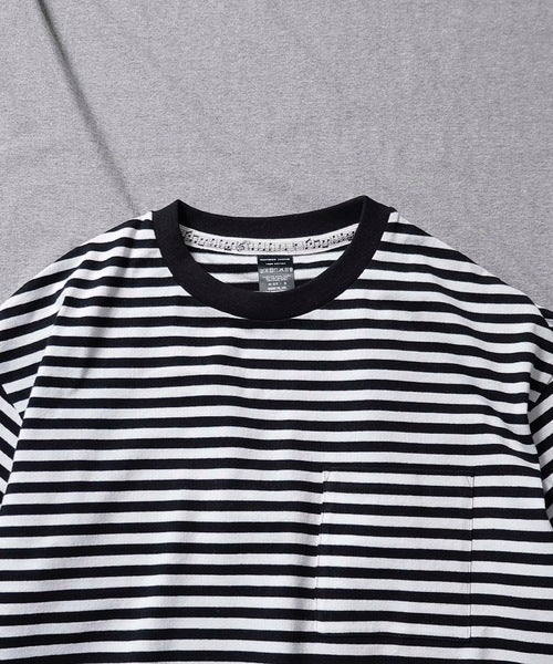 2023 S/S NUMBER (N)INE CLASSIC COTTON STRIPED POCKET OVER T-SHIRT