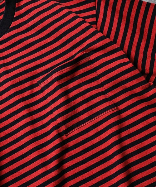 2023 S/S NUMBER (N)INE CLASSIC COTTON STRIPED POCKET OVER T-SHIRT