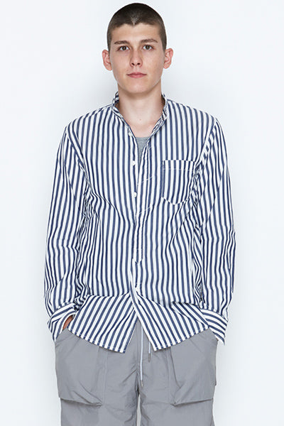 2017 S/S NUMBER (N)INE BAND COLLAR FLY FRONT SHIRTS_STRIPE 