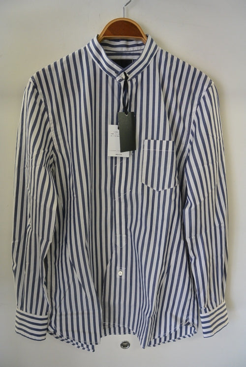 2017 S/S NUMBER (N)INE BAND COLLAR FLY FRONT SHIRTS_STRIPE 
