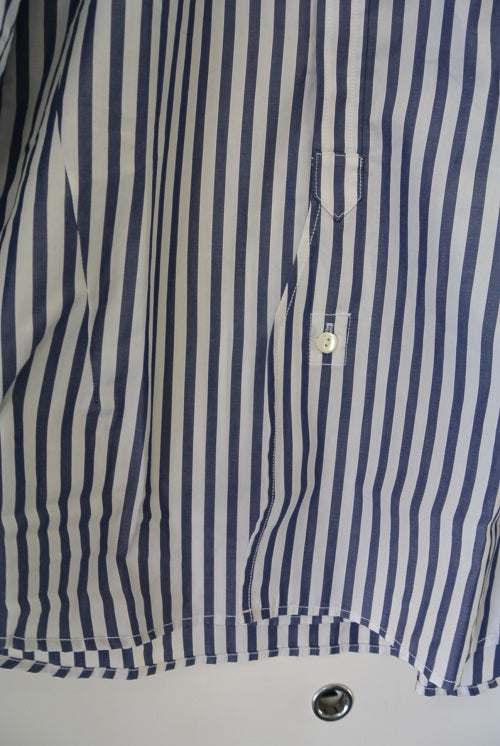 2017 S/S NUMBER (N)INE BAND COLLAR FLY FRONT SHIRTS_STRIPE 