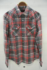 2015 S/S n(n) BY NUMBER (N)INE WESTERN SHIRTS__CHECK BLACKxRED