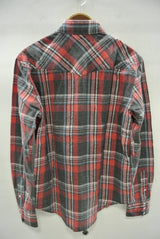 2015 S/S n(n) BY NUMBER (N)INE WESTERN SHIRTS__CHECK BLACKxRED