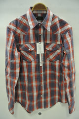 2015 S/S n(n) BY NUMBER (N)INE WESTERN SHIRTS__CHECK GRAYxORANGE