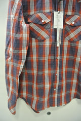 2015 S/S n(n) BY NUMBER (N)INE WESTERN SHIRTS__CHECK GRAYxORANGE
