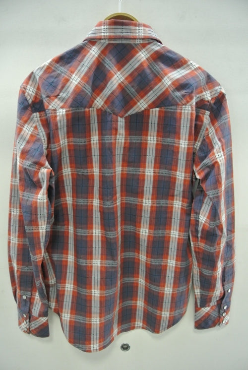 2015 S/S n(n) BY NUMBER (N)INE WESTERN SHIRTS__CHECK GRAYxORANGE