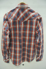 2015 S/S n(n) BY NUMBER (N)INE WESTERN SHIRTS__CHECK GRAYxORANGE