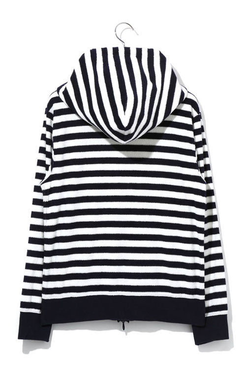 2015 S/S NUMBER (N)INE PILE FOODED ZIP BOX POKET PARKA WHITE x NAVY