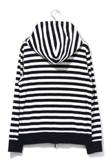 2015 S/S NUMBER (N)INE PILE FOODED ZIP BOX POKET PARKA WHITE x NAVY