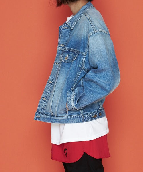 2020 S/S NUMBER (N)INE BIG SHOULDER STRETCH DENIM JACKET(DAMAGE)