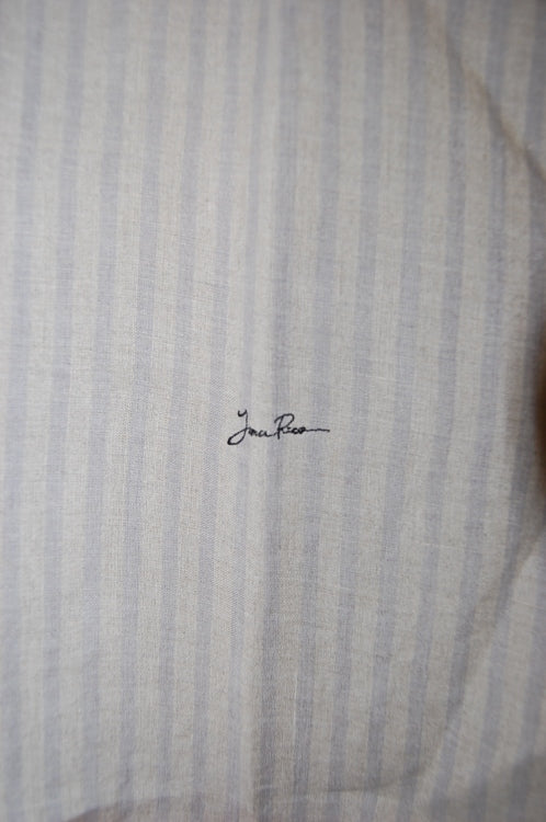 2014 S/S JAMA RICO Linen Stripe Wide Collor Shirt BEIGE×GRAY