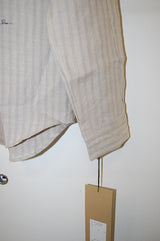 2014 S/S JAMA RICO Linen Stripe Wide Collor Shirt BEIGE×GRAY