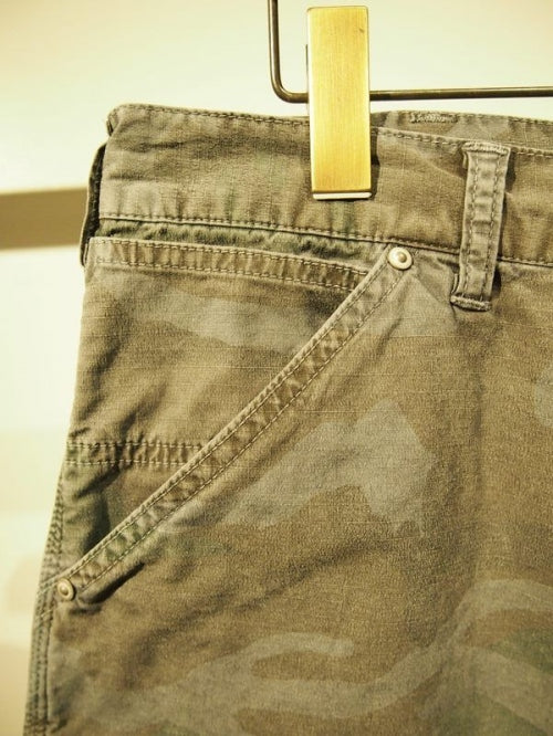 2018 S/S M double knee canvas painter pants dark camo