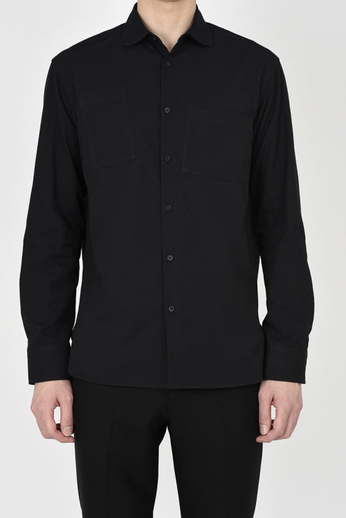 2016 S/S LAD MUSICIAN OXFORD ROUND COLLAR SHIRT BLACK 