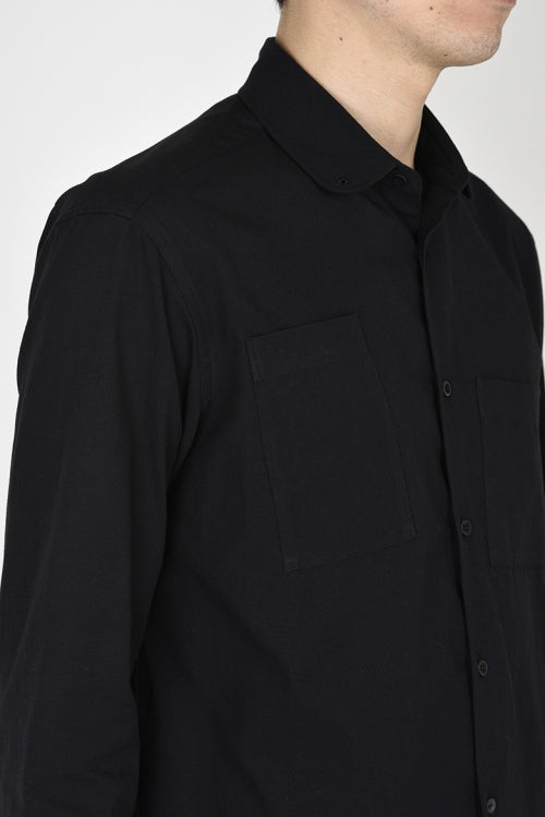 2016 S/S LAD MUSICIAN OXFORD ROUND COLLAR SHIRT BLACK 