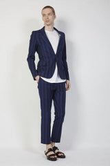 2016 S/S GalaabenD ツイルストレッチ ワイドストライプ BLUE×NAVY