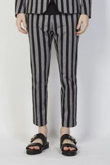 2016 S/S GalaabenD ツイルストレッチ ワイドストライプ tapered PT BLACK×OFF WHITE