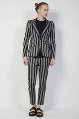 2016 S/S GalaabenD ツイルストレッチ ワイドストライプ tapered PT BLACK×OFF WHITE