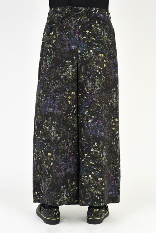 2021 S/S LAD MUSICIAN SMALL FLOWER 2TUCK CROPPED WIDE SLACKS