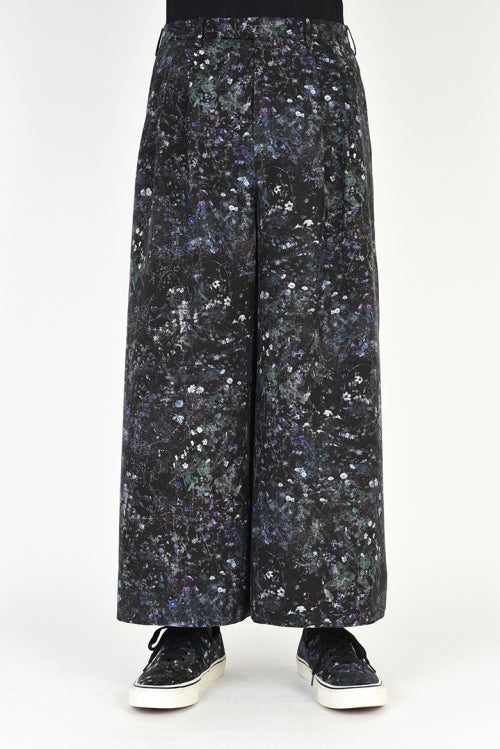 2021 S/S LAD MUSICIAN SMALL FLOWER 2TUCK CROPPED WIDE SLACKS