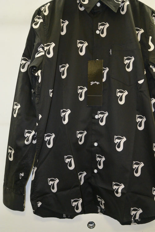 2016 S/S MARBLES L/S Satin 777 Dress Shirts BLACK