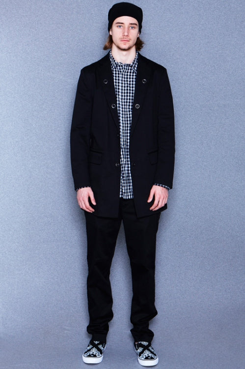 2015 S/S NUMBER (N)INE  STRETCH CHINO LONG JACKET BLACK
