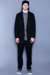2015 S/S NUMBER (N)INE  STRETCH CHINO LONG JACKET BLACK