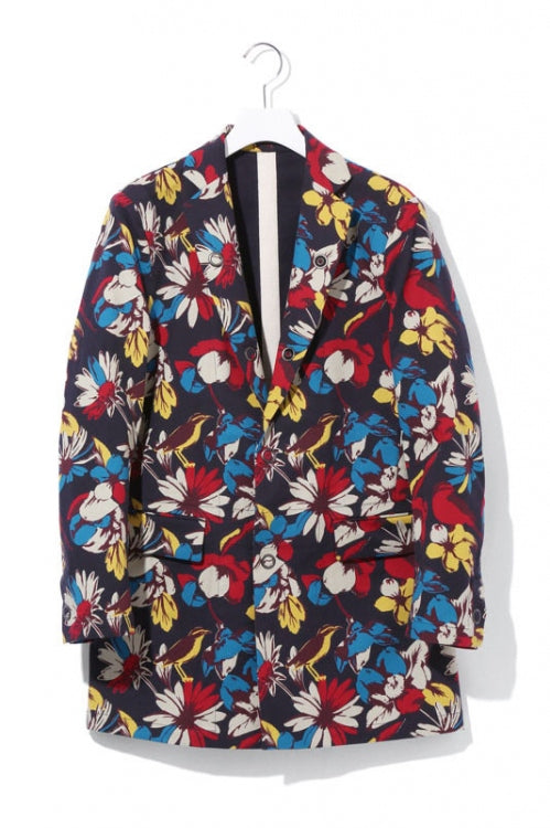 2015 S/S NUMBER (N)INE  LONG JACKET NAVY FLOWER