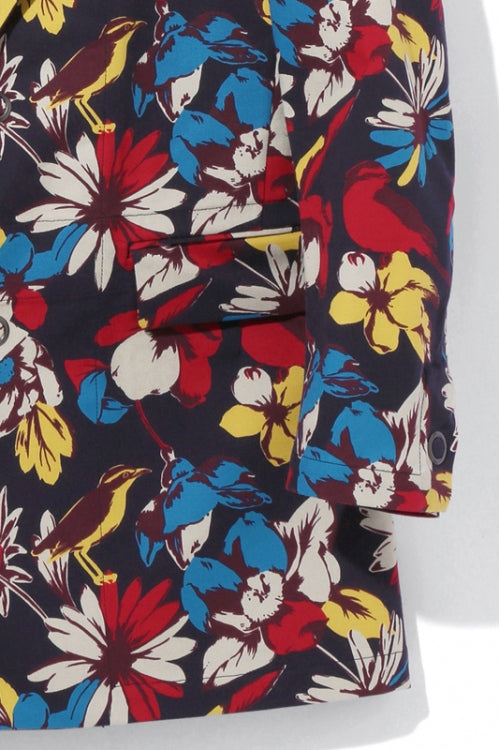 2015 S/S NUMBER (N)INE  LONG JACKET NAVY FLOWER