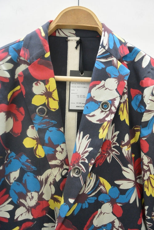 2015 S/S NUMBER (N)INE  LONG JACKET NAVY FLOWER