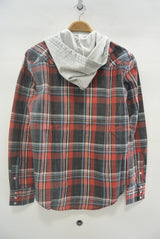 2015 S/S n(n) BY NUMBER (N)INE FOODED WESTERN SHIRTS__CHECK BLACKxRED