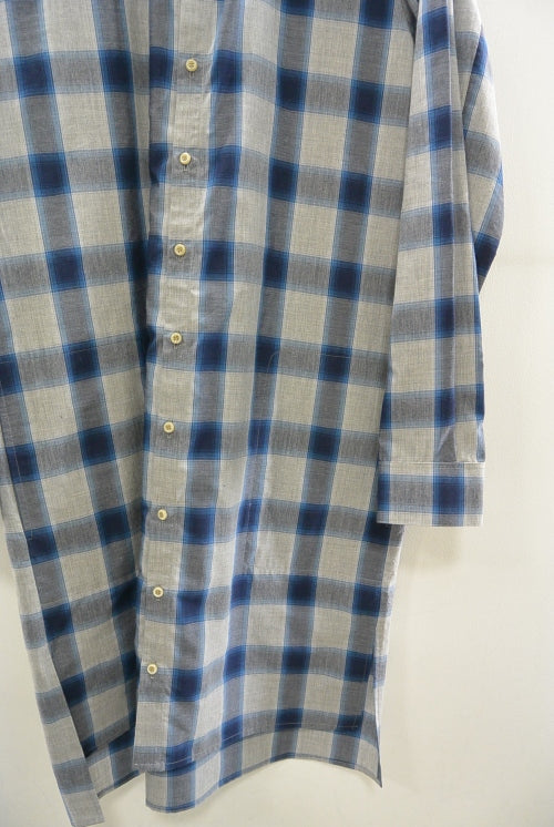 2016 S/S GalaabenD C/Tenチェック long SH 94/GRAY×NAVY×BLUE