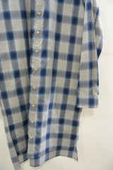 2016 S/S GalaabenD C/Tenチェック long SH 94/GRAY×NAVY×BLUE