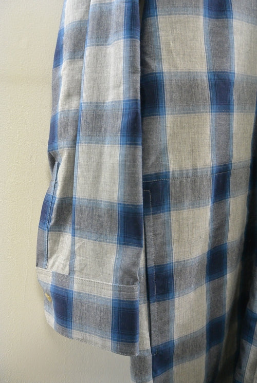 2016 S/S GalaabenD C/Tenチェック long SH 94/GRAY×NAVY×BLUE
